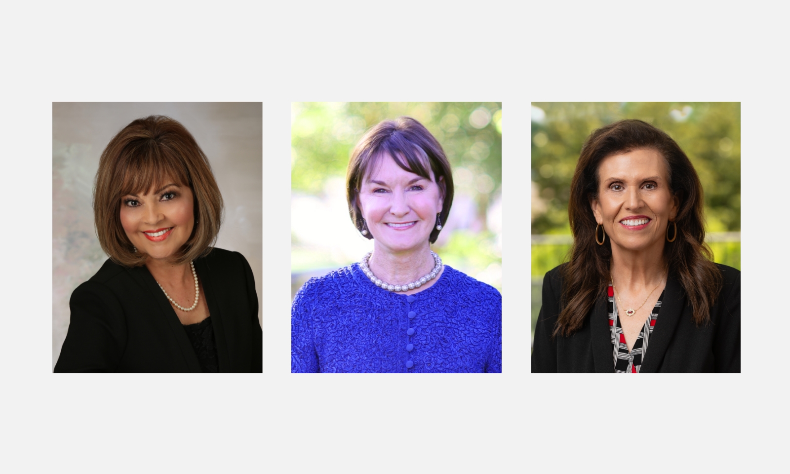 Headshots of three alumni leaders now serving as deans